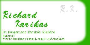 richard karikas business card